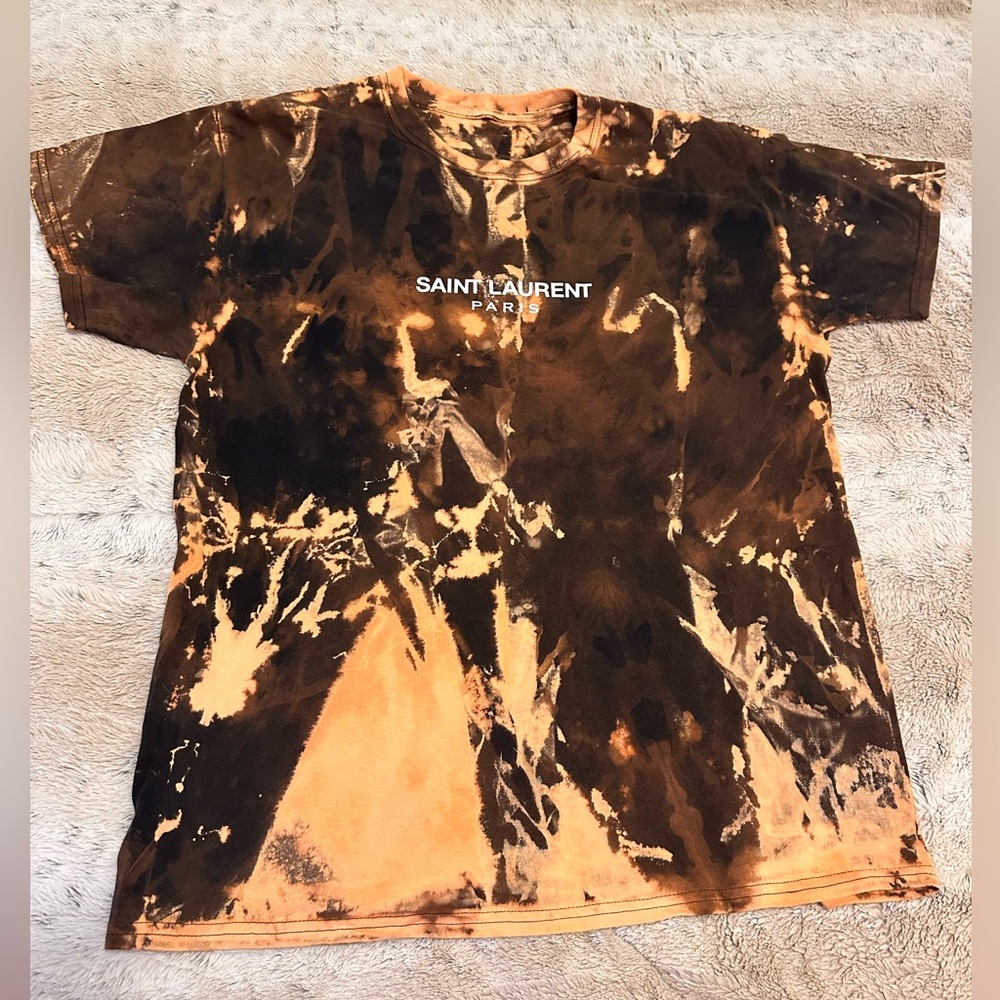Logo Black and Orange Tie-Dye Tee
